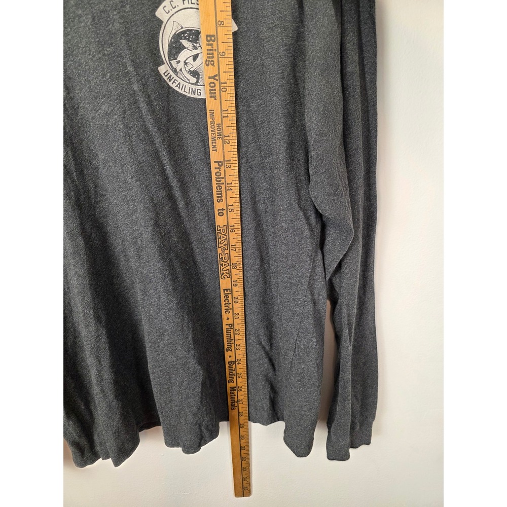 Filson Unfailing Goods Mens Long Sleeve Graphic T-Shirt Grey Fishing Size M - Picture 8 of 8